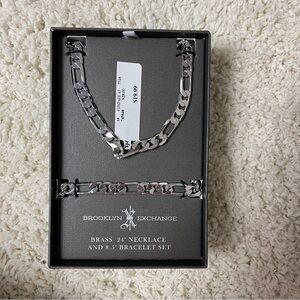 Brooklyn Exchange Silver-Tone Necklace and Bracelet Set